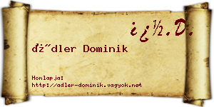 Ádler Dominik névjegykártya