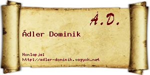 Ádler Dominik névjegykártya